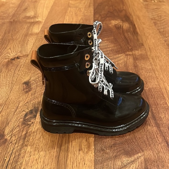 See By Chloe Woman’s Black Lace Up Boots Size 36 - Picture 3 of 8